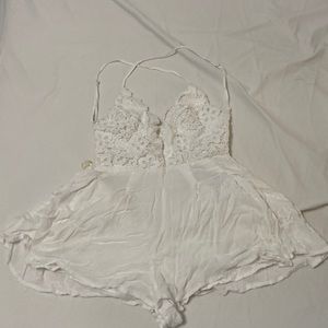 White Lacey Romper